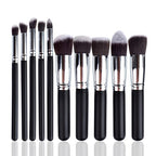 10-piece pro makeup brush set in silver – view 5