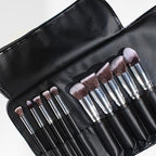 10-piece pro makeup brush set in silver – view 4