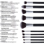 10-piece pro makeup brush set in silver – view 6