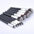 10-piece pro makeup brush set in silver – UNBOUND