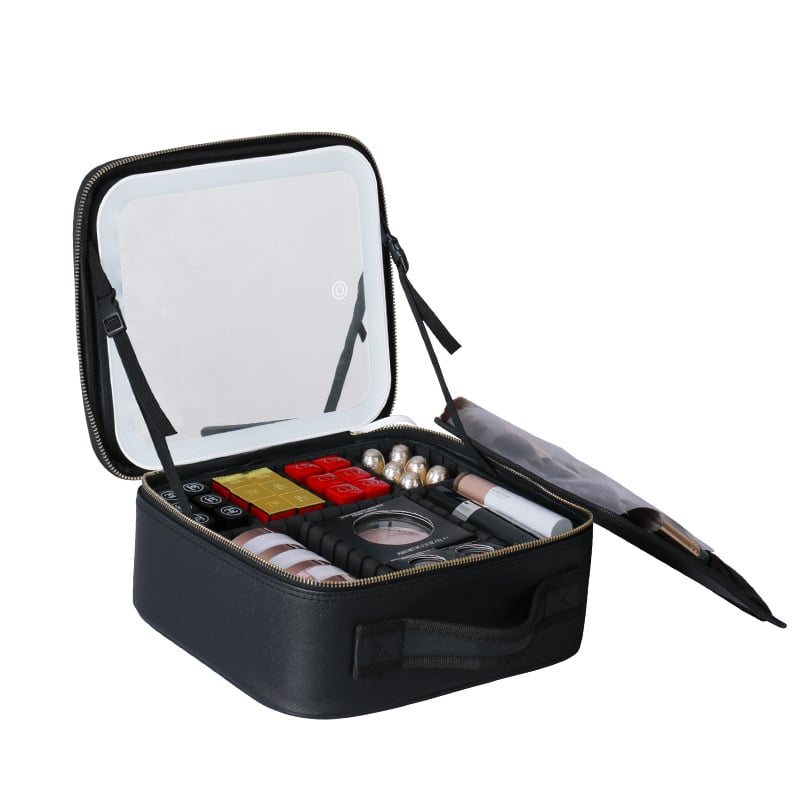 Travel makeup bag with LED mirror – view 4