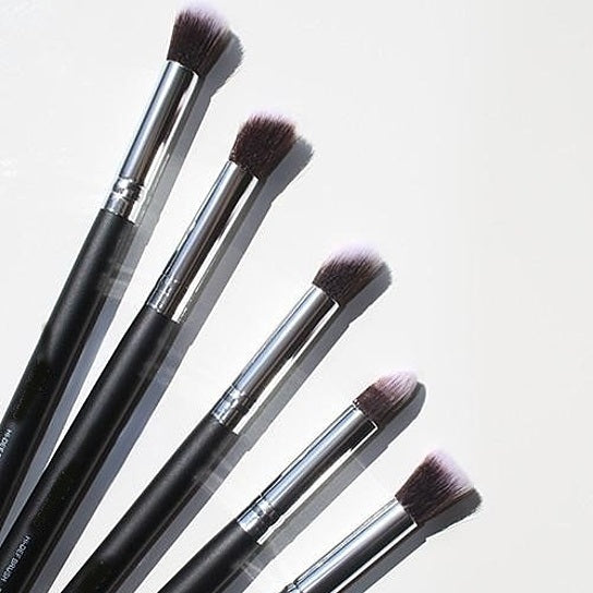 10-piece pro makeup brush set in silver – view 2