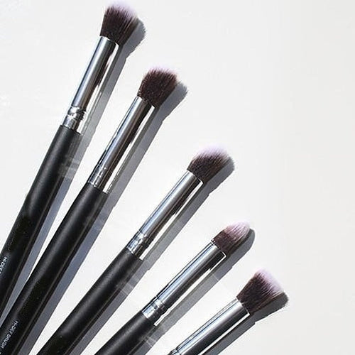 10-piece pro makeup brush set in silver – view 2
