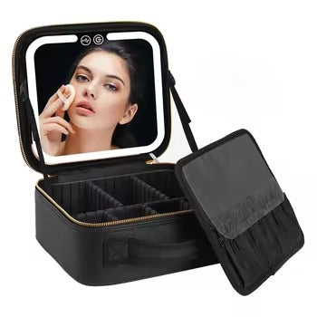 Travel makeup bag with LED mirror – view 9